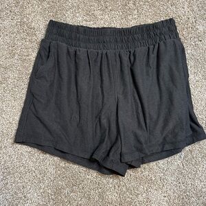 Athletic Works Black Elastic-Waist Athletic Shorts